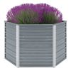 Garden Raised Bed Galvanized Steel 50.8"x50.8"x31.3" Gray