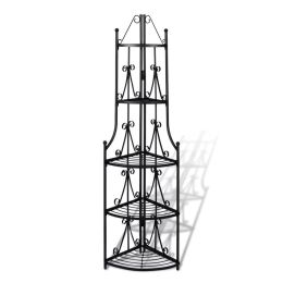 Corner Plant Rack Black 14.2"x23.6"