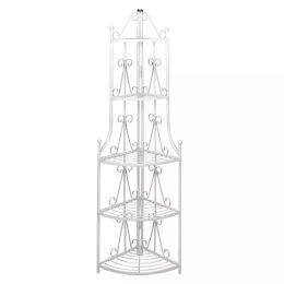 Corner Plant Rack White 14.2"x23.6"