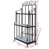 Plant Stand Display Blue White Mosaic Pattern