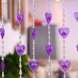 Household Plastic Crystal Acrylic Door Chain Decoration (Option: Transparent purple-90x130)