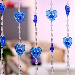 Household Plastic Crystal Acrylic Door Chain Decoration (Option: Transparent blue-110x130)
