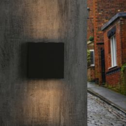 inowel Wall Lights Outdoor Wall Sconce Waterproof Outdoor Wall Lamps Up and Down Lighting Exterior Sconces Porch Lantern 19802 (Color: Black)